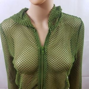 Forever 21 Hoodie Green Front Zip Size S